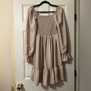 SHEIN square neck dress with ruffle sleeves